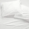 Organic Cotton Percale 400 Thread Count White Sheet Sets 2 Organic Cotton Percale 400 Thread Count White Sheet Sets -Cb2 CttnPrcl400TCQSheetSWhtSHF21