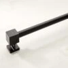 Matte Black Adjustable Curtain Rod With Cube Endcap 28''-48" -Cb2 CubeMttBlkEndcapRod28d48SHS23