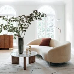 Pavo Champagne Brass Double Floor Lamp -Cb2 CurvoShearlingSofaFCOC20 1x1