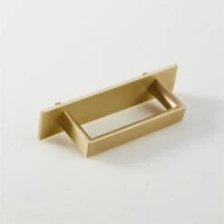 Damon Brushed Brass Handle With Back Plate 3" -Cb2 DamonBrhdBrsHdWBckPlt3inAVSHS21