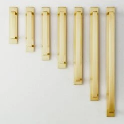 Damon Brushed Brass Handle With Back Plate 3" -Cb2 DamonBrshdBrsHndlWBckPltGrpFHS21