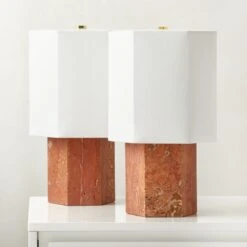 Danielle Red Travertine Table Lamp 10 Danielle Red Travertine Table Lamp -Cb2 DanielleRdTrvtnTableLampAV2SHS23