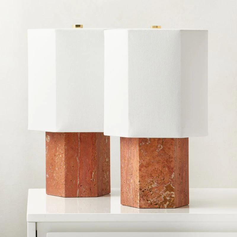Danielle Red Travertine Table Lamp 6 Danielle Red Travertine Table Lamp - Image 4