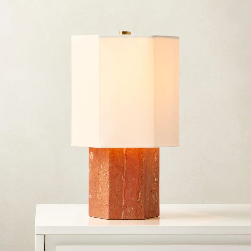 Danielle Red Travertine Table Lamp 4 Danielle Red Travertine Table Lamp - Image 2