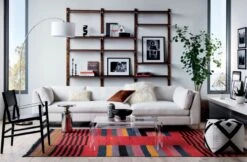 Walnut Modular Triple Shelf 88" 18 Walnut Modular Triple Shelf 88" -Cb2 Decker2PieceSectionalJL19