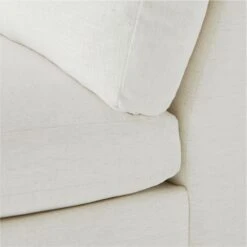 Decker 2-Piece L-Shaped White Performance Fabric Sectional Sofa With Left Arm Chaise -Cb2 DeckerArmlessLvstNmdSnowAVF20