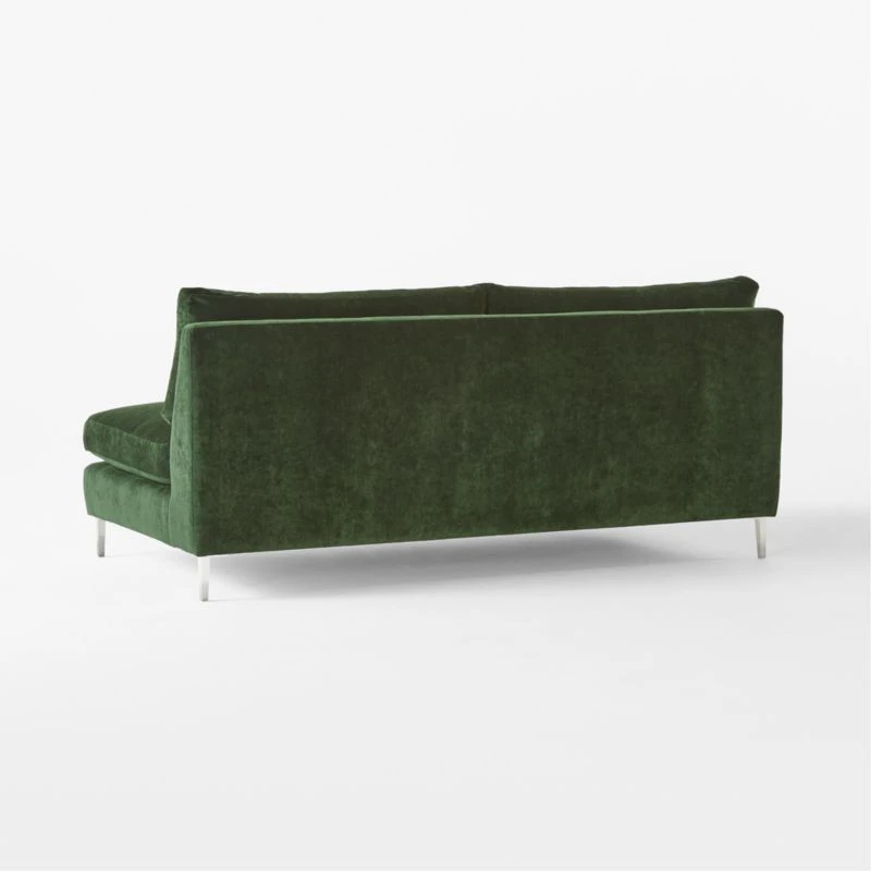 Decker Green Performance Velvet Armless Loveseat 7 Decker Green Performance Velvet Armless Loveseat - Image 5
