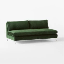 Decker Green Performance Velvet Armless Loveseat 10 Decker Green Performance Velvet Armless Loveseat -Cb2 DeckerGrnArmlessLoveseat3QSSF23