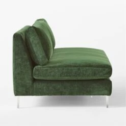 Decker Green Performance Velvet Armless Loveseat 11 Decker Green Performance Velvet Armless Loveseat -Cb2 DeckerGrnArmlessLoveseatSDSSF23