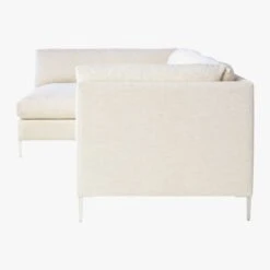 Decker 2-Piece L-Shaped White Performance Fabric Sectional Sofa With Left Arm Chaise -Cb2 DeckerSnow2PCLAChsRASfSDF19
