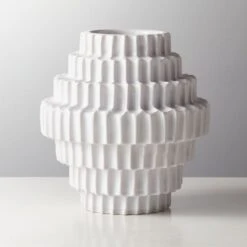 Dial Textured White Vase