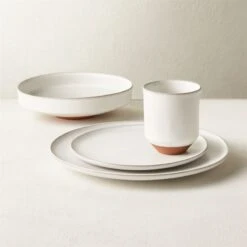 Dolce 4-Piece White Dinnerware Set With Pasta Bowl