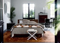 Estela Black And White Organic Cotton Duvet Cover And Shams -Cb2 DondraQueenBedJL18