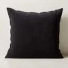 Doux Black Velvet Throw Pillow With Down-Alternative Insert 23'' 1 Doux Black Velvet Throw Pillow With Down-Alternative Insert 23'' -Cb2 DouxBlackPillow23inSHS23