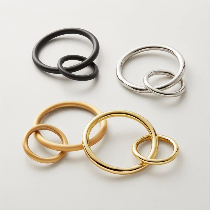 Polished Nickel Curtain Rings Set Of 9 5 Polished Nickel Curtain Rings Set Of 9 - Image 3
