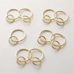 Polished Brass Curtain Rings Set Of 9