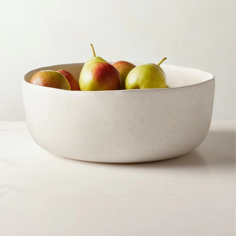 Drift White Serving Bowl With Reactive Glaze 4 Drift White Serving Bowl With Reactive Glaze - Image 2