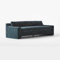 Durant Midnight Blue Velvet Sofa -Cb2 DurantNightBlueSofa3QSSF22