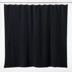 Eastind Organic Cotton Black Waffle Shower Curtain 72'' -Cb2 EastindBkOrgCtnWflShwCtnAVSSF23