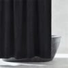 Eastind Organic Cotton Black Waffle Shower Curtain 72''