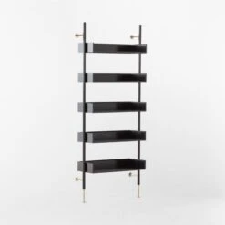 Effie Black Oak Wall Mount Bookshelf -Cb2 EffieEbonizedOakBookcase3QSSF22