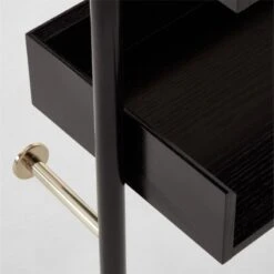 Effie Black Oak Wall Mount Bookshelf -Cb2 EffieEbonizedOakBookcaseAVSSF22