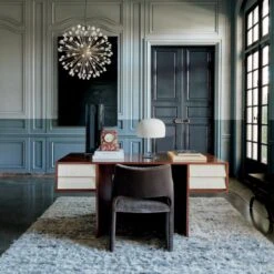 Ray Quartz Pendant Light -Cb2 ElleLacqueredLinenDeskJN21 1x1