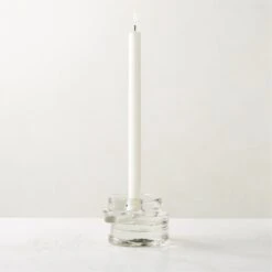 Emitt Cast Glass Taper Candle Holder Small 10 Emitt Cast Glass Taper Candle Holder Small -Cb2 EmittCtGlsTaperHolderSmROS23