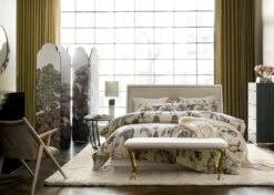 Midnight Jungle Linen Duvet Cover And Shams -Cb2 EntasisQueenBedJL18