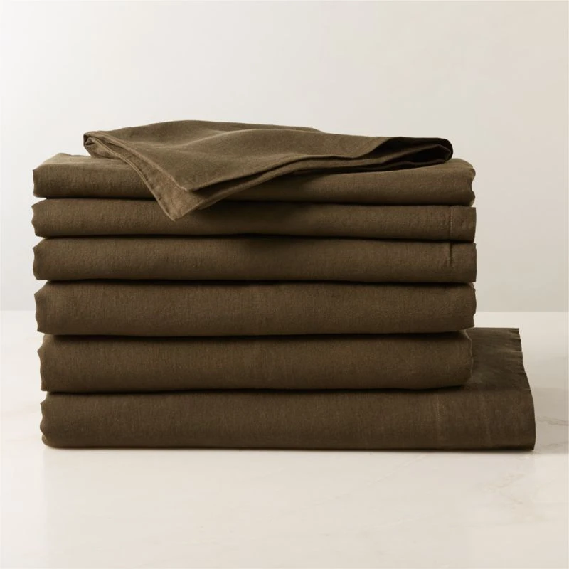 EUROPEAN FLAX™-Certified Linen Forest Green Duvet Cover And Shams 3 EUROPEAN FLAX™-Certified Linen Forest Green Duvet Cover And Shams