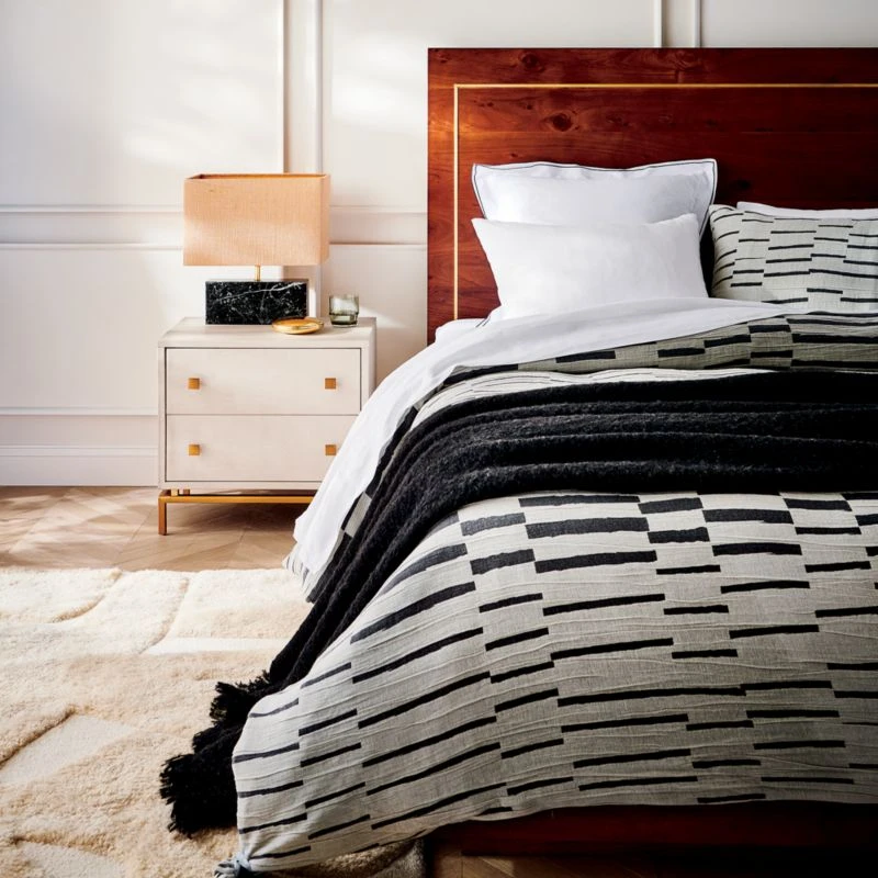 2-Drawer Ivory Shagreen Nightstand 4 2-Drawer Ivory Shagreen Nightstand - Image 2