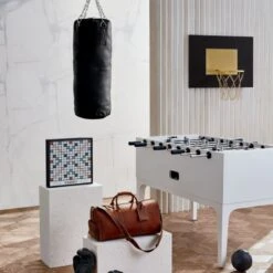 Scrabble Deluxe Edition 7 Scrabble Deluxe Edition -Cb2 ExecutiveGreyLeatherPunchingDC20 1x1