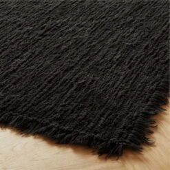 Eyelash Black Area Rug 5'x8' 7 Eyelash Black Area Rug 5'x8' -Cb2 EyelashBlackRug8x10AVSHS22