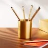 Solid Brass Studio Pencil Cup -Cb2 FSSolidBrsStudioPencilCupSHF17