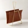 Fallon Leather Magazine Rack -Cb2 FallonLthrMagazineRackSHS22