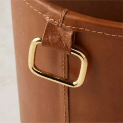 Fallon Leather Wastebasket -Cb2 FallonLthrWasteBasketAVSHS22