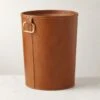Fallon Leather Wastebasket -Cb2 FallonLthrWasteBasketSHS22