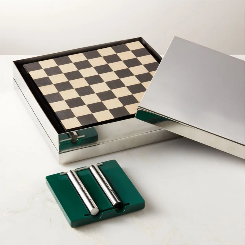 Famiglia Modern Stainless Steel Chess Set 4 Famiglia Modern Stainless Steel Chess Set - Image 2