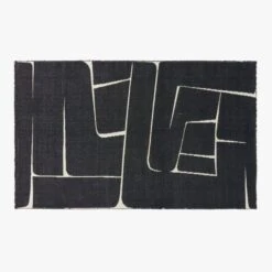 Faro Handwoven Performance White And Black Indoor/Outdoor Area Rug 5'x8' 12 Faro Handwoven Performance White And Black Indoor/Outdoor Area Rug 5'x8' -Cb2 FaroHdwnWtBkPfIDODRg5x8AVSSS23