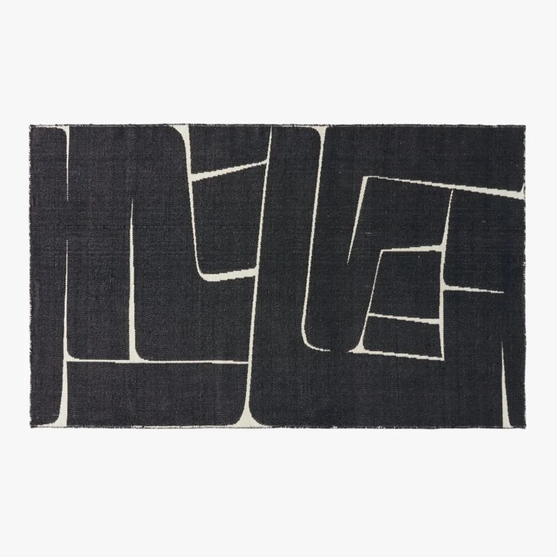 Faro Handwoven Performance White And Black Indoor/Outdoor Area Rug 5'x8' 5 Faro Handwoven Performance White And Black Indoor/Outdoor Area Rug 5'x8' - Image 3