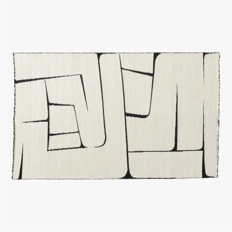 Faro Handwoven Performance White And Black Indoor/Outdoor Area Rug 5'x8' 3 Faro Handwoven Performance White And Black Indoor/Outdoor Area Rug 5'x8'