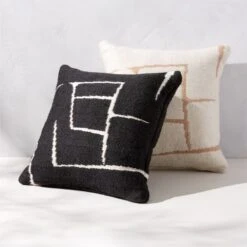 Faro Black And White Outdoor Throw Pillow 20'' -Cb2 FaroOutdoorPillowGroupFHS23 1
