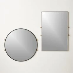 Farren Black Round Wall Mirror 30" -Cb2 FarrenMirrorGroupFHF22