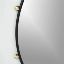 Farren Black Round Wall Mirror 30" -Cb2 FarrenMttBlkMirror30inAV2SHF22