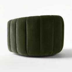 Fitz Channeled Green Velvet Swivel Chair -Cb2 FitzGreenVelvetChair3QBSSS22