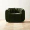 Fitz Channeled Green Velvet Swivel Chair 1 Fitz Channeled Green Velvet Swivel Chair -Cb2 FitzGreenVelvetChairSHS22