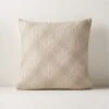 Flow White Leather Throw Pillow With Down-Alternative Insert 18" -Cb2 FlowLthrOatPillow18X18inSHF22