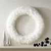 Fluffy White Feather Wreath 36'' 1 Fluffy White Feather Wreath 36'' -Cb2 FluffyWhiteWreath36inHolSHF22
