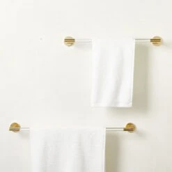 Flynn Crystal And Unlacquered Brass Towel Bar 18" -Cb2 FlynnCrystUnldBrsTowelBrGrpFHS23