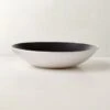 Fynn Black And White Pasta Bowl With Reactive Glaze -Cb2 FlynnRctvPastaBowlSHS23